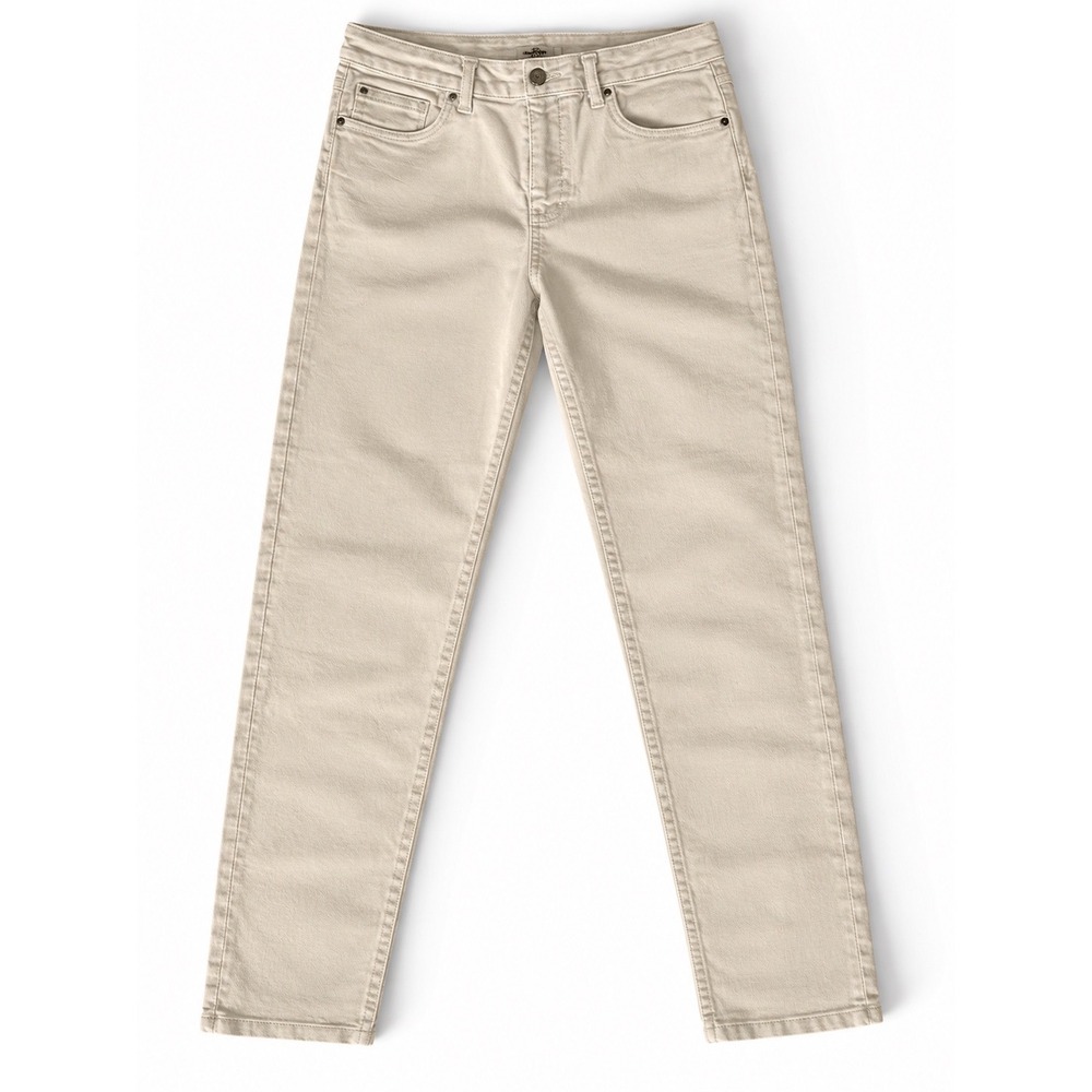 D.Jeans Womens Sand Beige Straight Leg Denim Jeans Size 8 Repreve Stretch Cotton